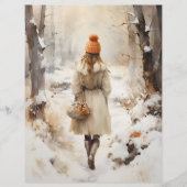 歩くインウィンターウッドランドスクラップブック紙 (正面)