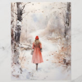 歩くインウィンターウッドランドスクラップブック紙 (裏面)