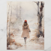 歩くインウィンターウッドランドスクラップブック紙 (正面)