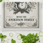 歩くインウィンターワンダーランド雪だるま キッチンタオル (折り畳み)