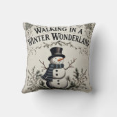 歩くインウィンターワンダーランド雪だるま クッション (裏面)