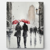 歩くイン雨水カラープリント フォトプラーク (正面)