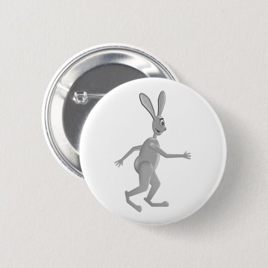 歩くウサギ 缶バッジ (正面&裏面)