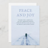 歩くオンスノーロードピース詩ホリデーカード シーズンカード (正面/裏面)