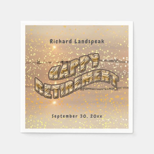 歩くオンビーチサンセットハッピーリタイア スタンダードカクテルナプキン (正面)