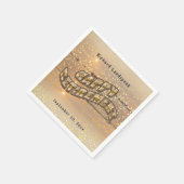 歩くオンビーチサンセットハッピーリタイア スタンダードカクテルナプキン (角)