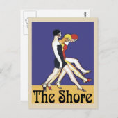 歩くガールズオンザジャージーショア、ヴィンテージスタイル。 ポストカード (正面/裏面)