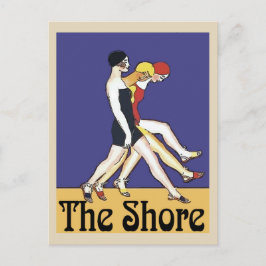 歩くガールズオンザジャージーショア、ヴィンテージスタイル。 ポストカード