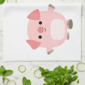 歩くキッチンタオルに描いたかわいい漫画の豚 キッチンタオル (折り畳み)