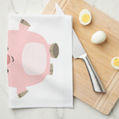 歩くキッチンタオルに描いたかわいい漫画の豚 キッチンタオル (四つ折り)