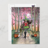 歩くザキャッツハロウィンウィッチポストカード ポストカード (正面/裏面)