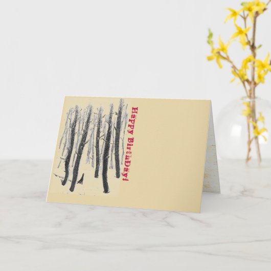 歩くスルー・スノイ・フォレスト カード (黄色い花)