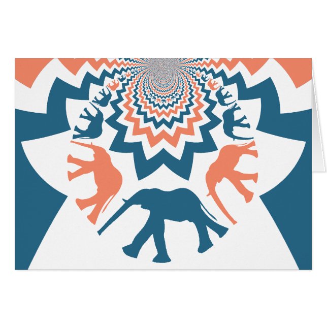 歩くゾウ熱狂するンコーラルブルーシェブロンパターン (正面横)