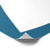 歩くゾウ熱狂するンコーラルブルーシェブロンパターン ポスター (角)