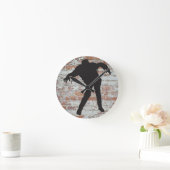 歩くゾンビシルエットクロック ラウンド壁時計 (ホーム)