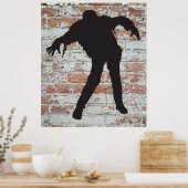 歩くゾンビシルエットポスター ポスター (キッチン)