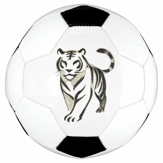 歩くタイガースケッチ – インクデザインオン サッカーボール (正面)