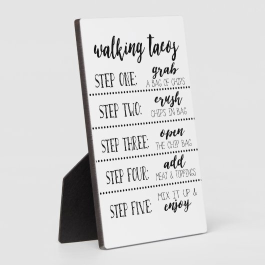 歩くタコスバーサイン自分のタコイーゼルを作る フォトプラーク (側面)