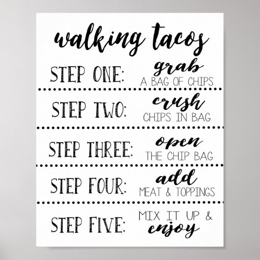 歩くタコスバーサイン、自分のタコスを作る ポスター (正面)