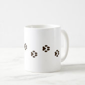 歩くドッグポーが犬の足跡をプリント コーヒーマグカップ (正面右)