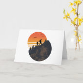 歩くハイキングマウンテン カード (黄色い花)