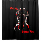 歩くパウダーケグ シャワーカーテン (正面)