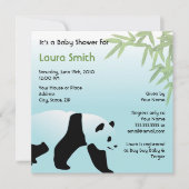 歩くパンダベビーシャワー招待状スクエア 招待状 (正面)