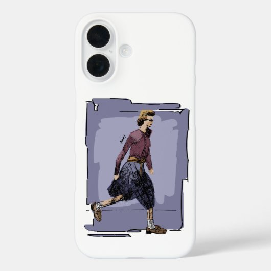 歩くファッショナブルな女性のポートレート Case-Mate iPhoneケース (裏面)