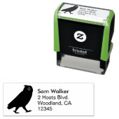 歩くフクロウシルエット差出人住所 セルフインキングスタンプ (インサイチュ)