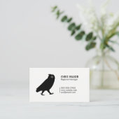 歩くフクロウシンプルルシルエット白黒 名刺 (スタンド正面)