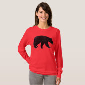 歩くブラックベア動物愛好家シャツ Tシャツ (正面フル)