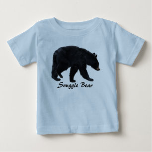 歩くブラックベア動物愛好家ベビー ベビーTシャツ