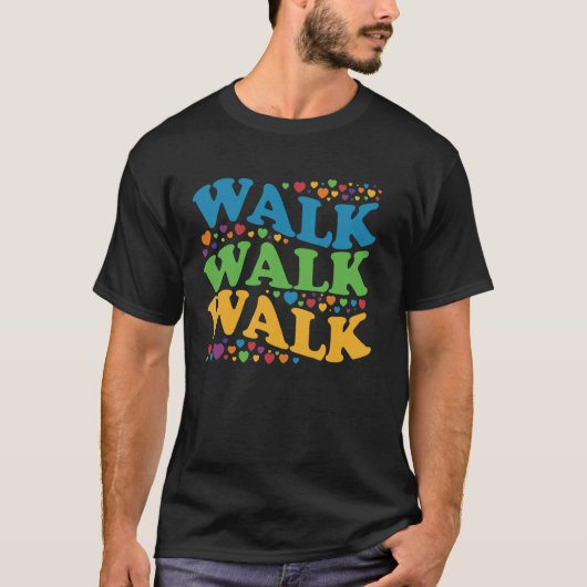 歩くヘルスフィットネスホームポーンウォーク引用文 Tシャツ (正面)