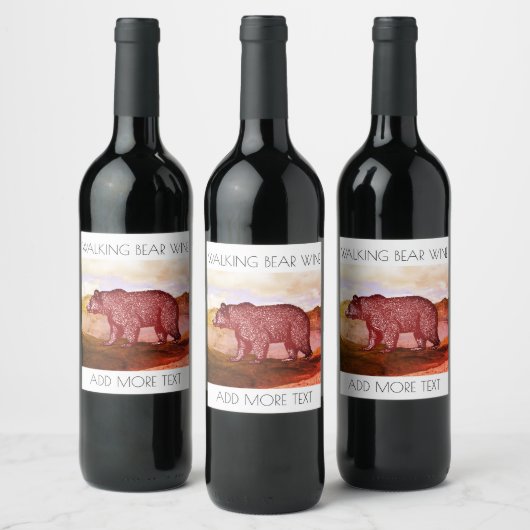 歩くベア ワインラベル (ボトル)