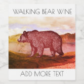 歩くベア ワインラベル (シングルラベル)