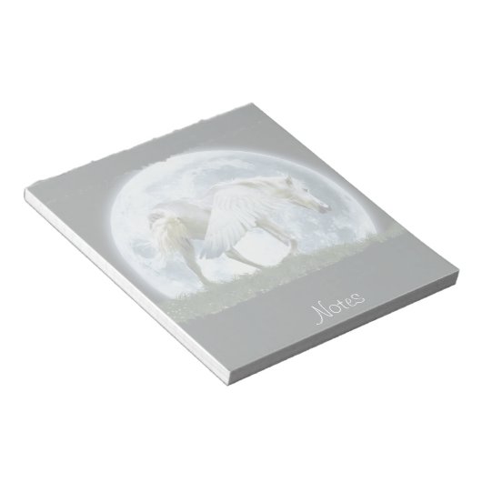 歩くホワイトペガサス&フルムーンファンタジーメモ帳 ノートパッド (アングル)