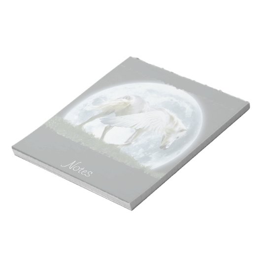 歩くホワイトペガサス&フルムーンファンタジーメモ帳 ノートパッド (回転)