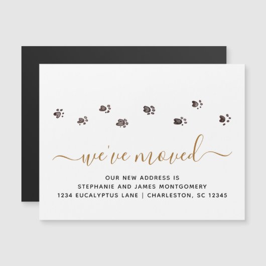 歩くポープリント黒金ゴールド新しいアドレスマグネット (正面/裏面)