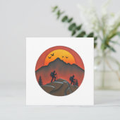 歩くモダンハイキングマウンテンホリデイ カード (スタンド正面)