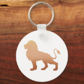 歩くライオンのシルエット – 背景色を選択 キーホルダー (正面)