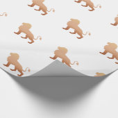 歩くライオンのシルエット – 背景色を選択 ラッピングペーパー (角)