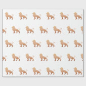 歩くライオンのシルエット – 背景色を選択 ラッピングペーパー (フラット)