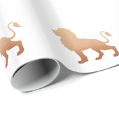 歩くライオンのシルエット – 背景色を選択 ラッピングペーパー (ロールコーナー)