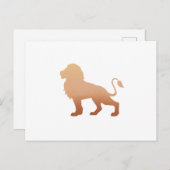 歩くライオンシルエット – 背景色を選択 ポストカード (正面/裏面)