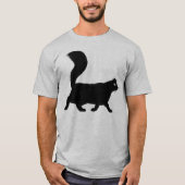 歩くロンゴド黒猫 |クール子猫 Tシャツ (正面)