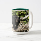 歩くワイルドグリズリーベアーワイルドライフフォト ツートーンマグカップ (正面右)