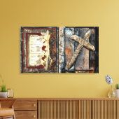 歩く単独および強さのクロス キャンバスプリント (インサイチュ (リビング))