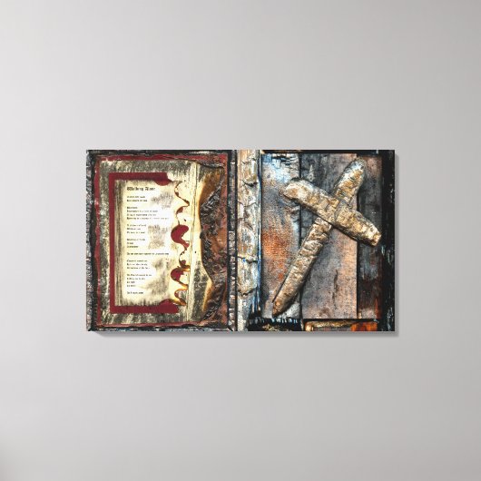 歩く単独および強さのクロス キャンバスプリント (正面)