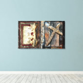 歩く単独および強さのクロス キャンバスプリント (インサイチュ (ウッドフロア))