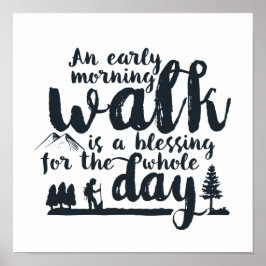 歩く感動的引用文モーニングウォークトレーニング ポスター